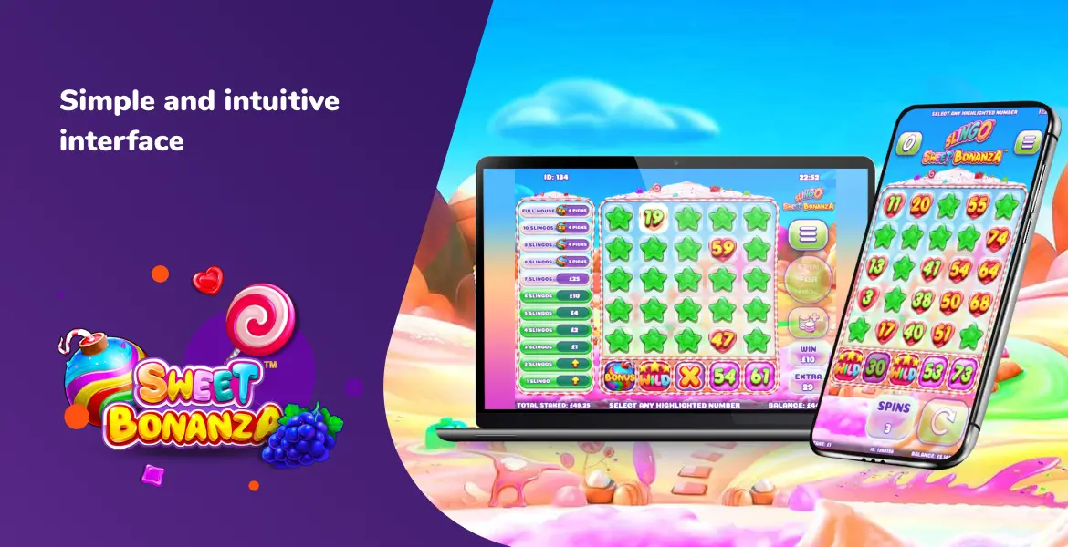 Sweet Bonanza slot displayed on laptop and mobile, showing the game interface